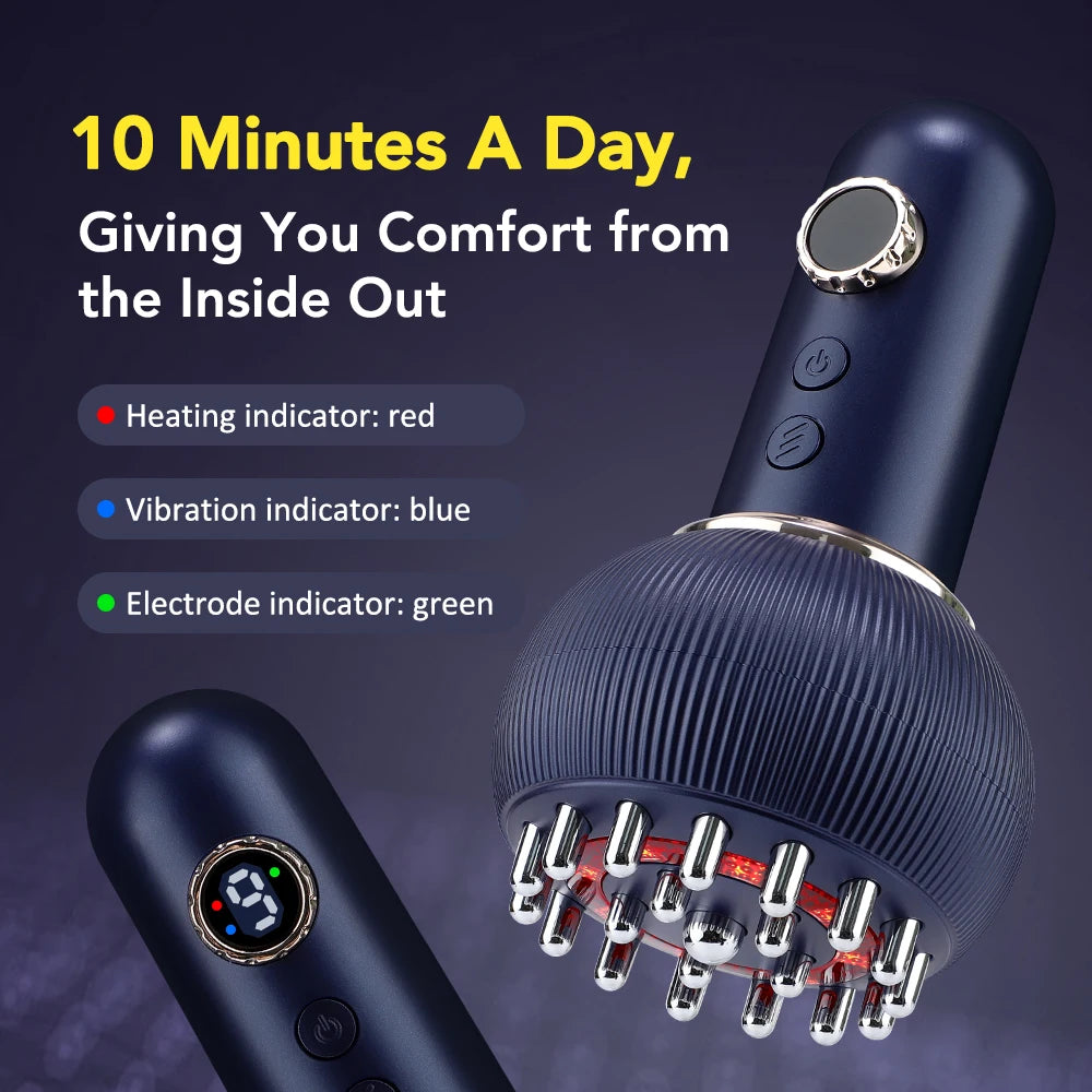 Intelligent Body Shaper Slimming Massage Pulse Red Light Heating Pressotherapy Lymphatic Drainage Meridian Scraping Brush